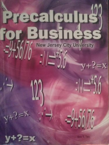 Precalculus for Business New Jersey City University