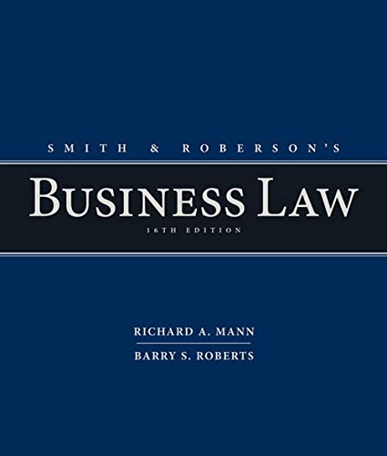 Book Cover Smith and Roberson's Business Law