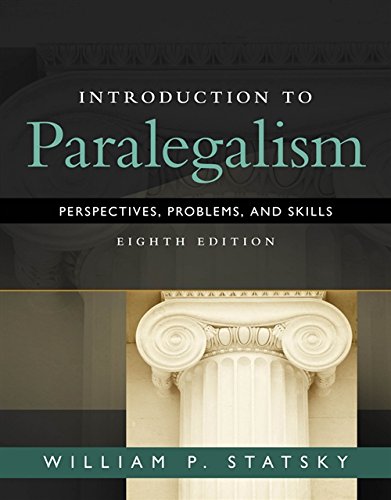 Book Cover Introduction to Paralegalism: Perspectives, Problems and Skills