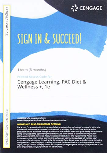 Book Cover Online Course for Cengage's Diet and Wellness Plus, Online Course,1 term Printed Access Card