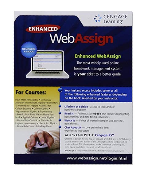 Book Cover Enhanced Webassign Single-Term Loe Printed Access Card for Math & Sciences