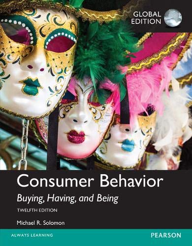 Book Cover Consumer Behavior: Buying, Having, and Being, Global Edition [Paperback] [Jan 01, 2000] Michael R. Solomon