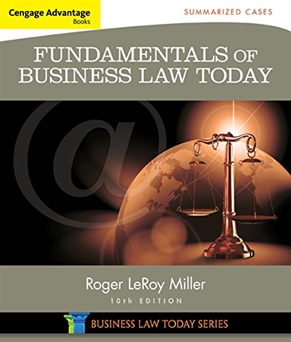 Book Cover Cengage Advantage Books: Fundamentals of Business Law Today: Summarized Cases