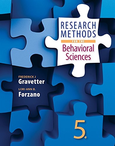 Book Cover Research Methods for the Behavioral Sciences