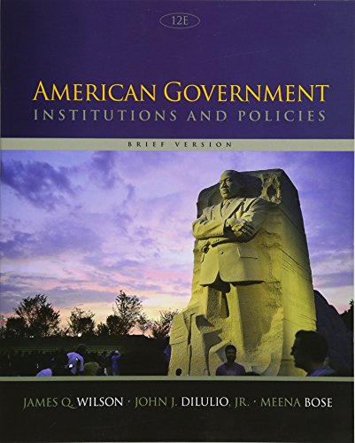 Book Cover American Government: Institutions and Policies, Brief Version