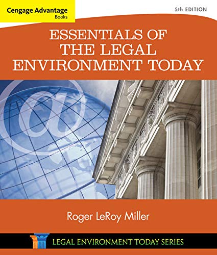Book Cover Cengage Advantage Books: Essentials of the Legal Environment Today