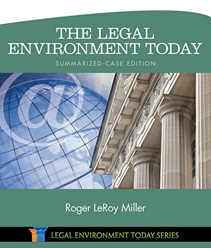 Book Cover The Legal Environment Today - Summarized Case Edition