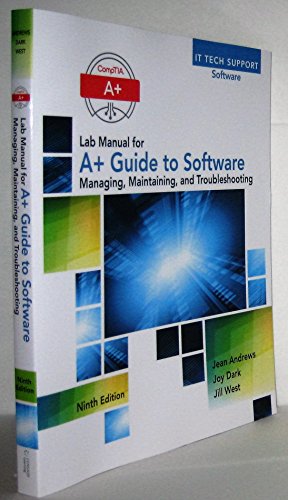 Book Cover Lab Manual for Andrews' A+ Guide to Software, 9th