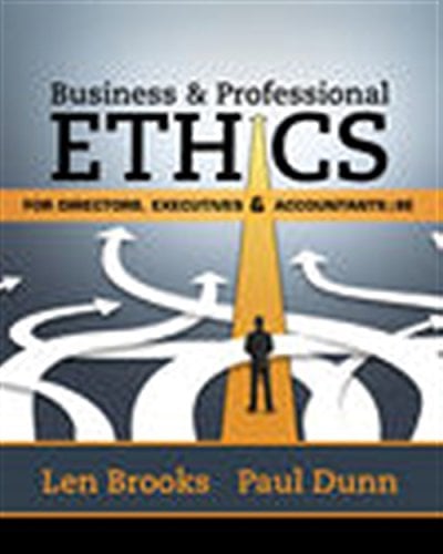 Book Cover Business & Professional Ethics for Directors, Executives & Accountants