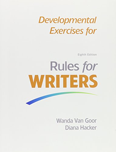 Book Cover Developmental Exercises for Rules for Writers