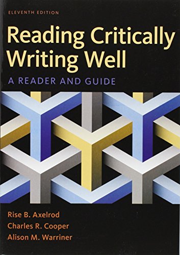 Book Cover Reading Critically, Writing Well: A Reader and Guide