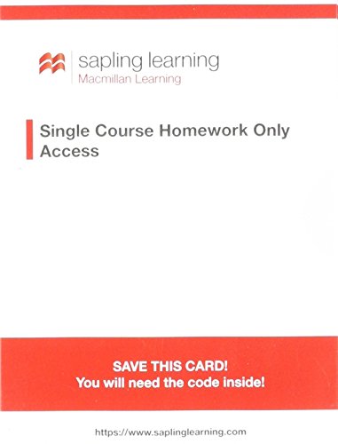Sapling Learning Homework-Only for Principles of Economics (Single-Term Access)