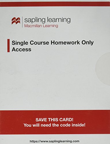 Sapling Learning Single-course Homework-only for Biology Access Card