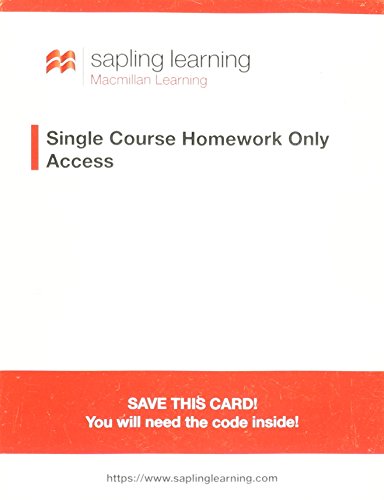 Sapling Learning Homework-Only for Principles of Microeconomics (Single-Term Access)