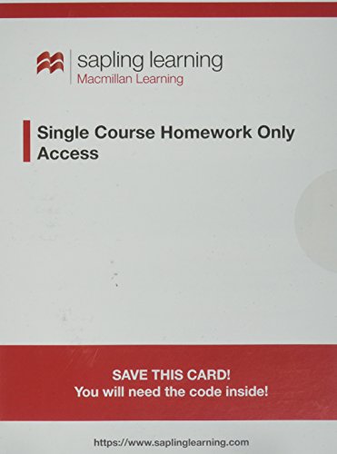 Book Cover Sapling Learning Homework-Only for General Chemistry (Single-Term Access)