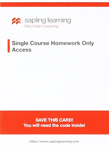 Book Cover Sapling Homework for Biochemistry (Single-Term Access)