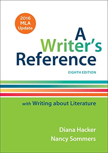 Book Cover A Writer's Reference with Writing About Literature with 2016 MLA Update