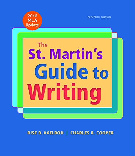 Book Cover The St. Martin's Guide to Writing with 2016 MLA Update