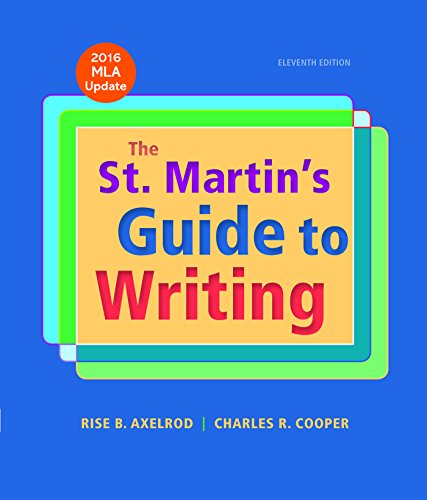Book Cover The St. Martin's Guide to Writing with 2016 MLA Update