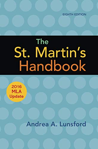 Book Cover The St. Martin's Handbook with 2016 MLA update