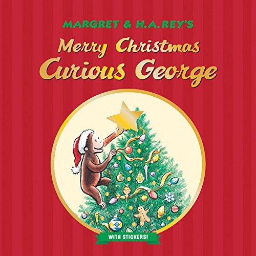 Book Cover Merry Christmas, Curious George (with stickers)