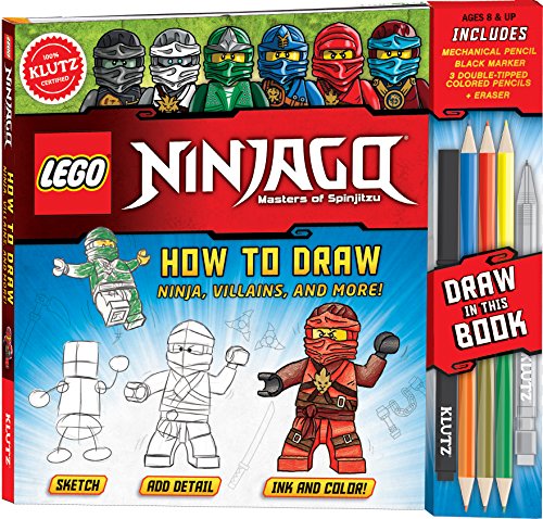 Book Cover KLUTZ LEGO NINJAGO How To Draw Ninja, Villains, And More! Drawing Set
