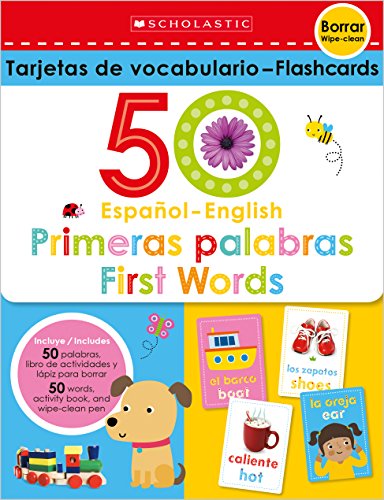 Book Cover 50 Spanish-English First Words Flashcards: Scholastic Early Learners (Flashcards)