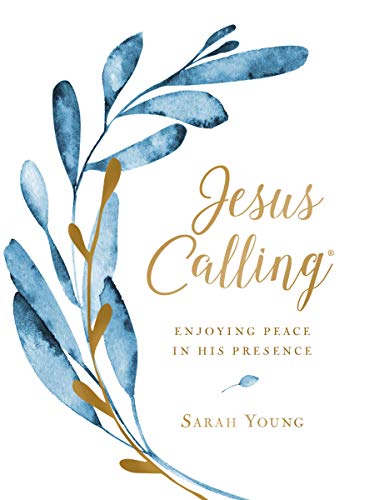 Book Cover Jesus Calling, Large Text Cloth Botanical, with full Scriptures: Enjoying Peace in His Presence