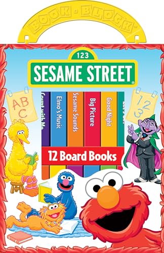 Book Cover Sesame Street Elmo, Big Bird, and More! - My First Library Board Book Block 12-Book Set â€“ First Words, Shapes, Counting, Colors, and More! - PI Kids