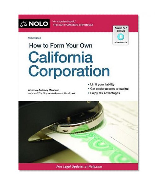 Book Cover How to Form Your Own California Corporation