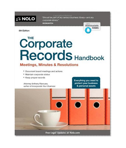 Book Cover The Corporate Records Handbook: Meetings, Minutes & Resolutions