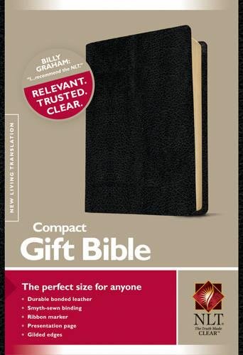 Book Cover Compact Gift Bible NLT (Bonded Leather, Black)