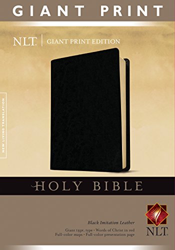 Book Cover Holy Bible, Giant Print NLT (Red Letter, Imitation Leather, Black)