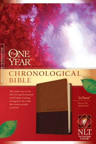 Book Cover The One Year Chronological Bible NLT, TuTone (LeatherLike, Brown/Tan)