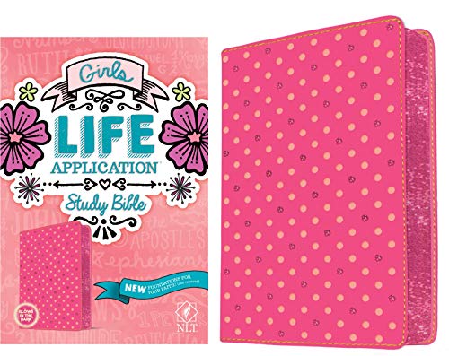 Book Cover Tyndale NLT Girls Life Application Study Bible, TuTone (LeatherLike, Pink/Glow), NLT Bible with Over 800 Notes and Features, Foundations for Your Faith Sections