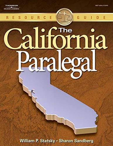 Book Cover The California Paralegal (Paralegal Reference Materials)