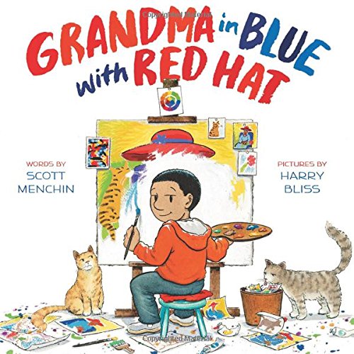 Book Cover Grandma in Blue with Red Hat
