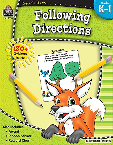 Book Cover Ready-Set-Learn: Following Directions Grd K-1