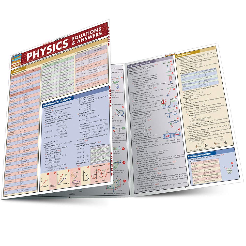 Book Cover Physics Equations & Answers (Quick Study Academic)