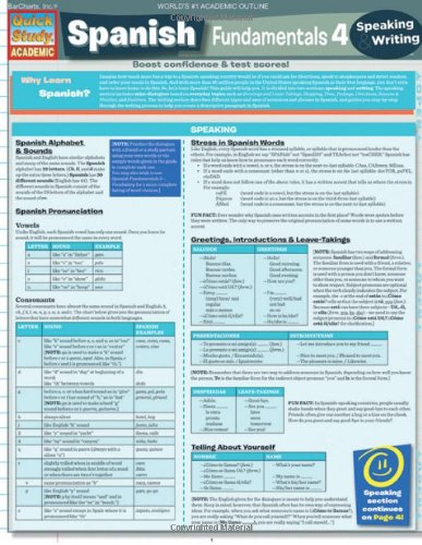 Spanish Fundamentals 4 (Quickstudy: Academic)