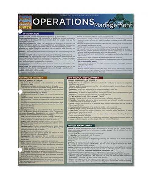 Book Cover Operations Management (Quick Study: Business)