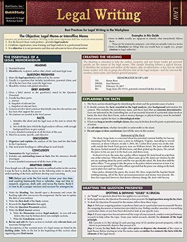 Book Cover Legal Writing: Quickstudy Laminated Reference Guide