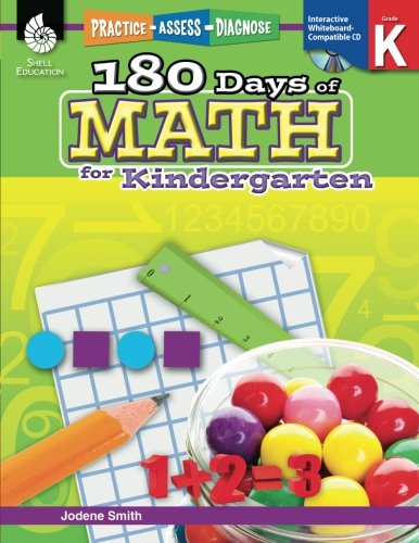 Book Cover Shell Education Practice, Assess, and Diagnose: 180 Days of Math, Grade K