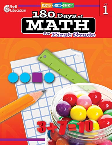 Book Cover 180 Days of Math: Grade 1 - Daily Math Practice Workbook for Classroom and Home, Cool and Fun Math, Elementary School Level Activities Created by Teachers to Master Challenging Concepts