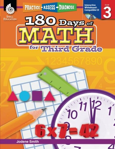 Book Cover Shell Education Practice, Assess, and Diagnose: 180 Days of Math, Grade 3