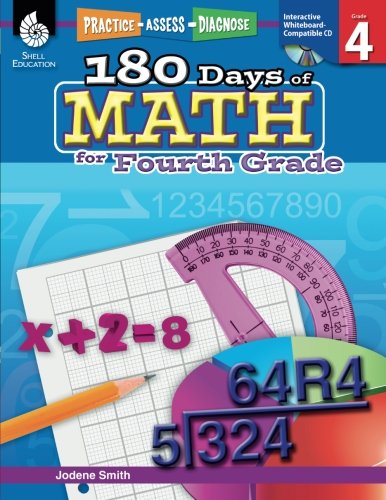 Book Cover 180 Days of Math for 4th Grade - Fourth Grade Math Workbook for Children Ages 8-10, Created by Teachers to Help Kids Master Challenging Math Concepts with 180 Pages of Fun Daily Practice Activities