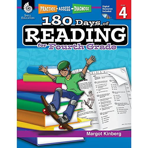 Book Cover Shell Education Practice, Assess, and Diagnose: 180 Days of Reading, Grade 4