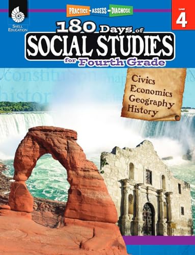 Book Cover 180 Days of Social Studies for Fourth Grade - Daily Practice Book to Improve 4th Grade Social Studies Skills - Social Studies Workbook for Kids Ages 8 to 10 (180 Days of Practice, Level 4)