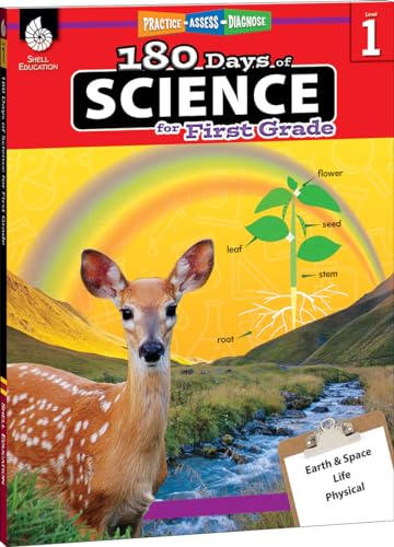 Book Cover 180 Days of Science: Grade 1 - Daily Science Workbook for Classroom and Home, Cool and Fun Interactive Practice, Elementary School Level Activities ... (180 Days of:  Practice -  Assess - Diagnose)
