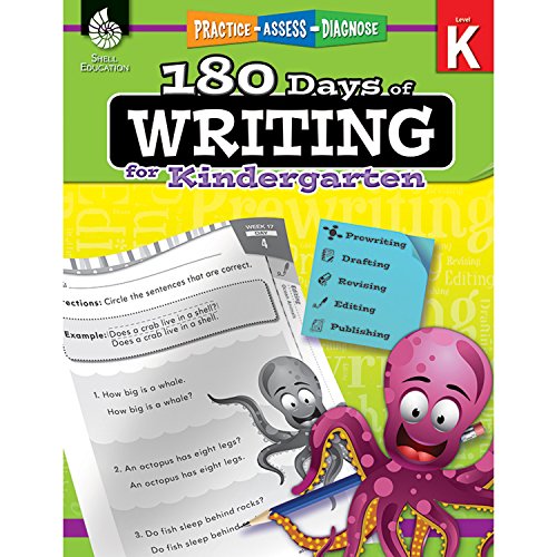 Book Cover 180 Days of Writing for Kindergarten - An Easy-to-Use Kindergarten Writing Workbook to Practice and Improve Writing Skills (180 Days of Practice)